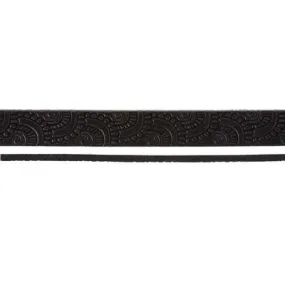 10mm Black Flat Embossed Leather by the Foot
