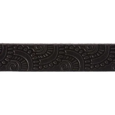 10mm Black Flat Embossed Leather by the Foot