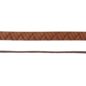 10mm Tan Geometric Weave Flat Leather by the Foot