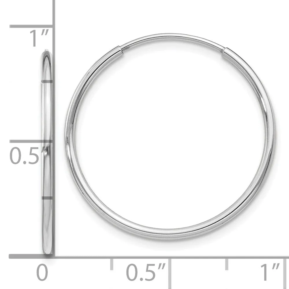 14KT White Gold 23X1.2MM Endless Hoop Earrings