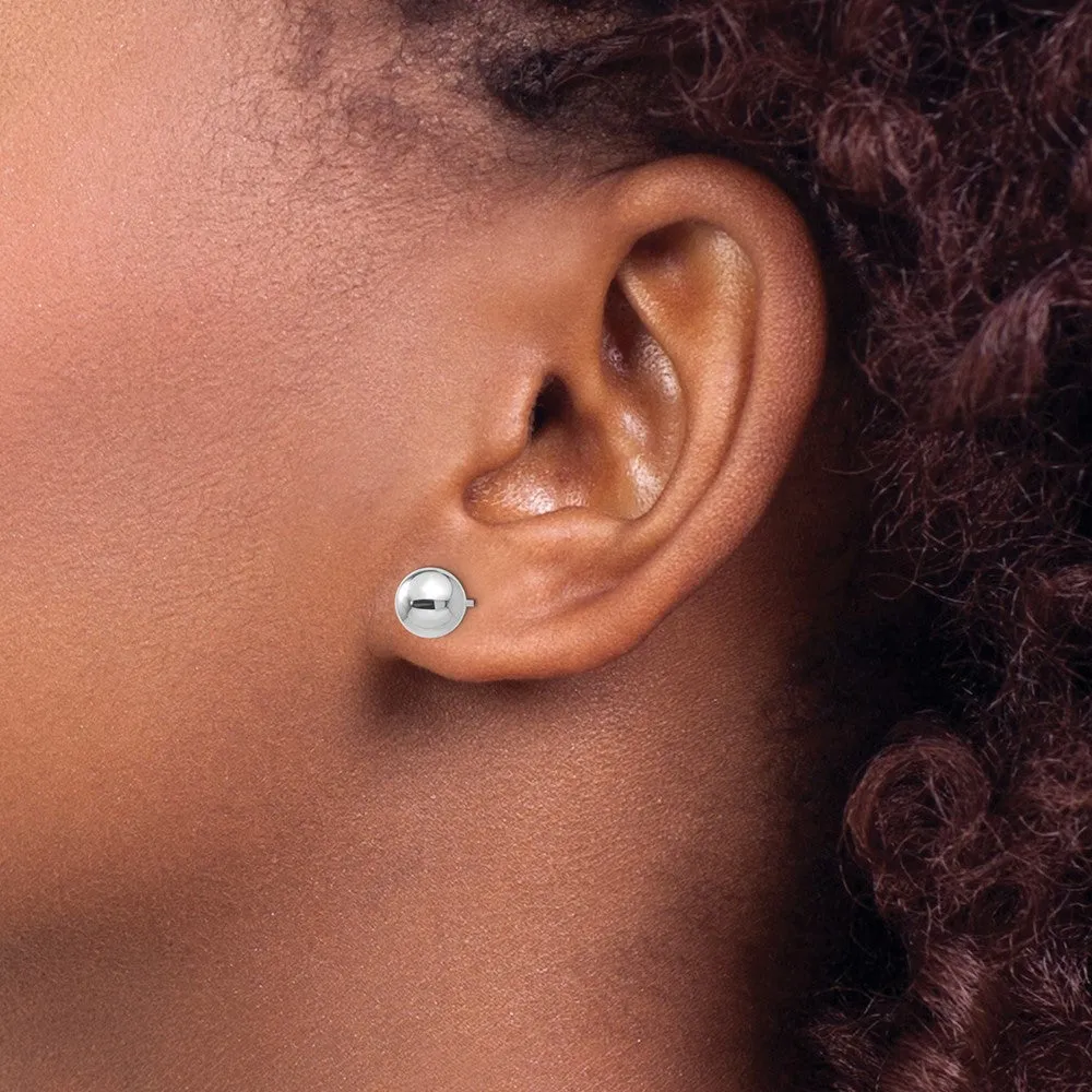 14KT White Gold 7MM Ball Stud Earrings