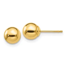 14KT Yellow Gold 6MM Ball Stud Earrings
