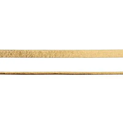5mm Matte Gold Pearl Metallic Flat Leather by the Foot