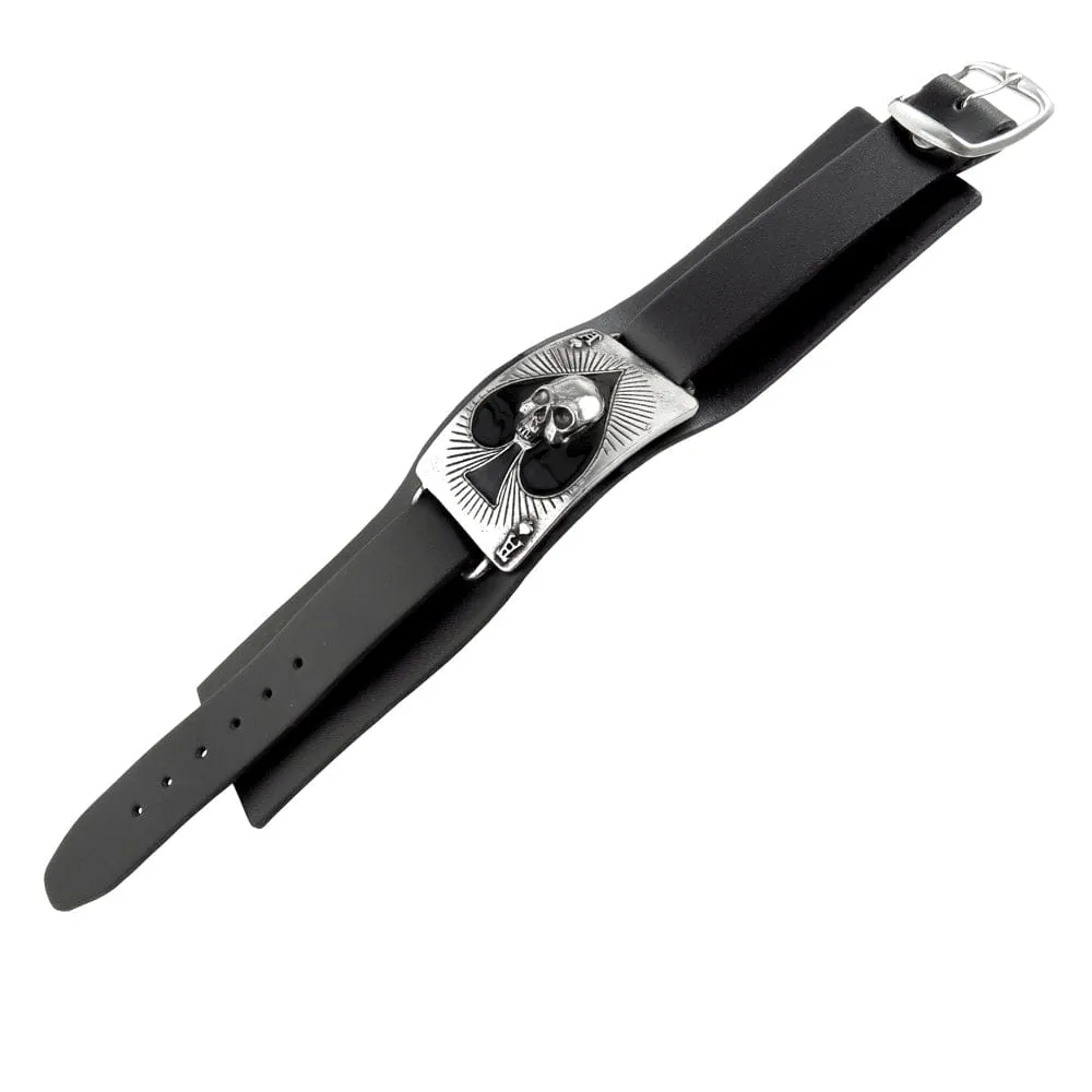 Ace Of Dead Spades Leather Bracelet