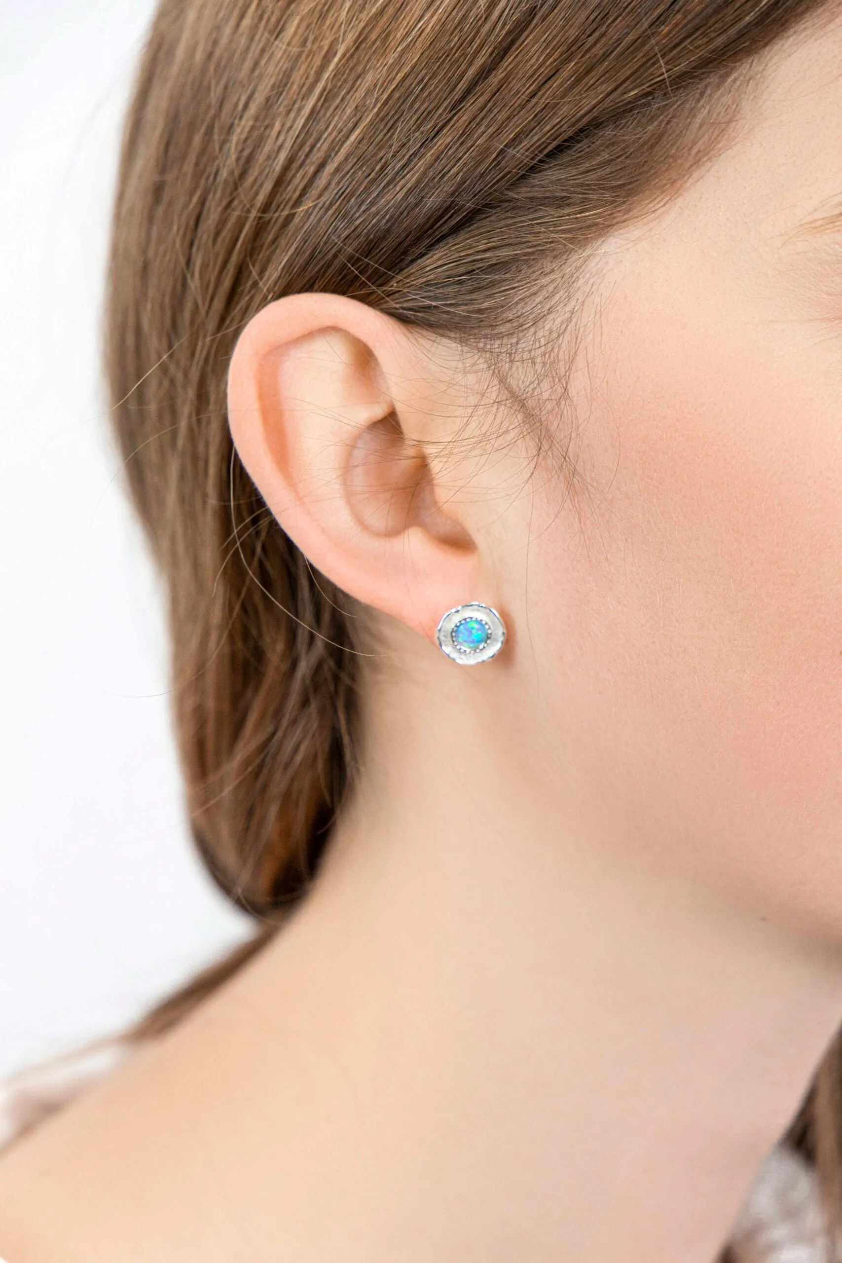 Banyan Pale Blue Opalite Stud Earrings