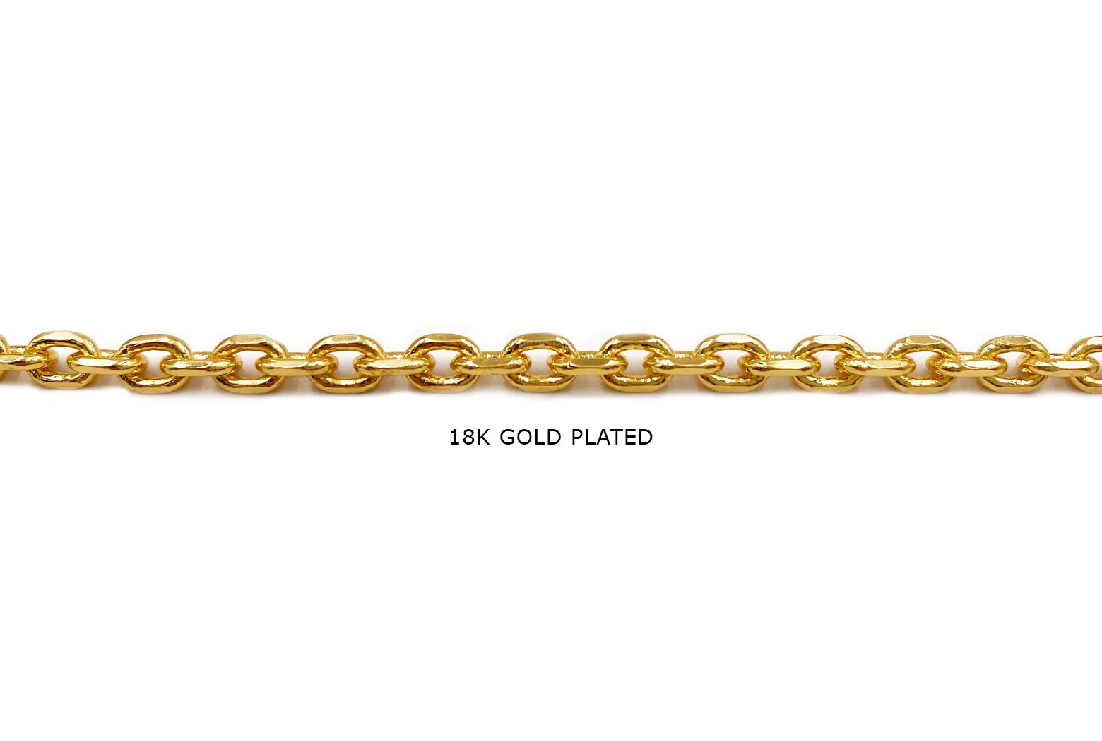 BCH1004 18 Karat Gold Plated Oval Link Chain