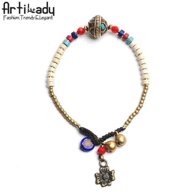 Bead & Charm Bracelet - 2 pcs