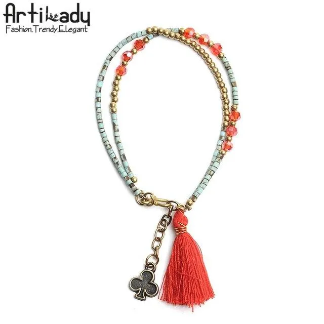 Bead & Charm Bracelet - 2 pcs