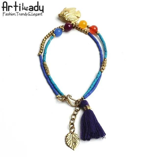 Bead & Charm Bracelet - 2 pcs