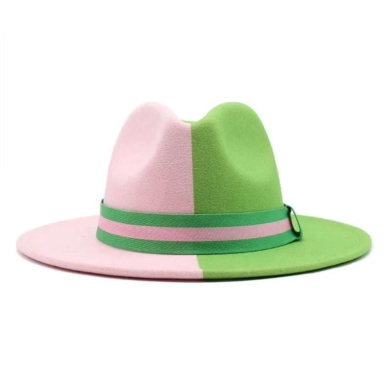 Bicolor Summer Fedora Hat