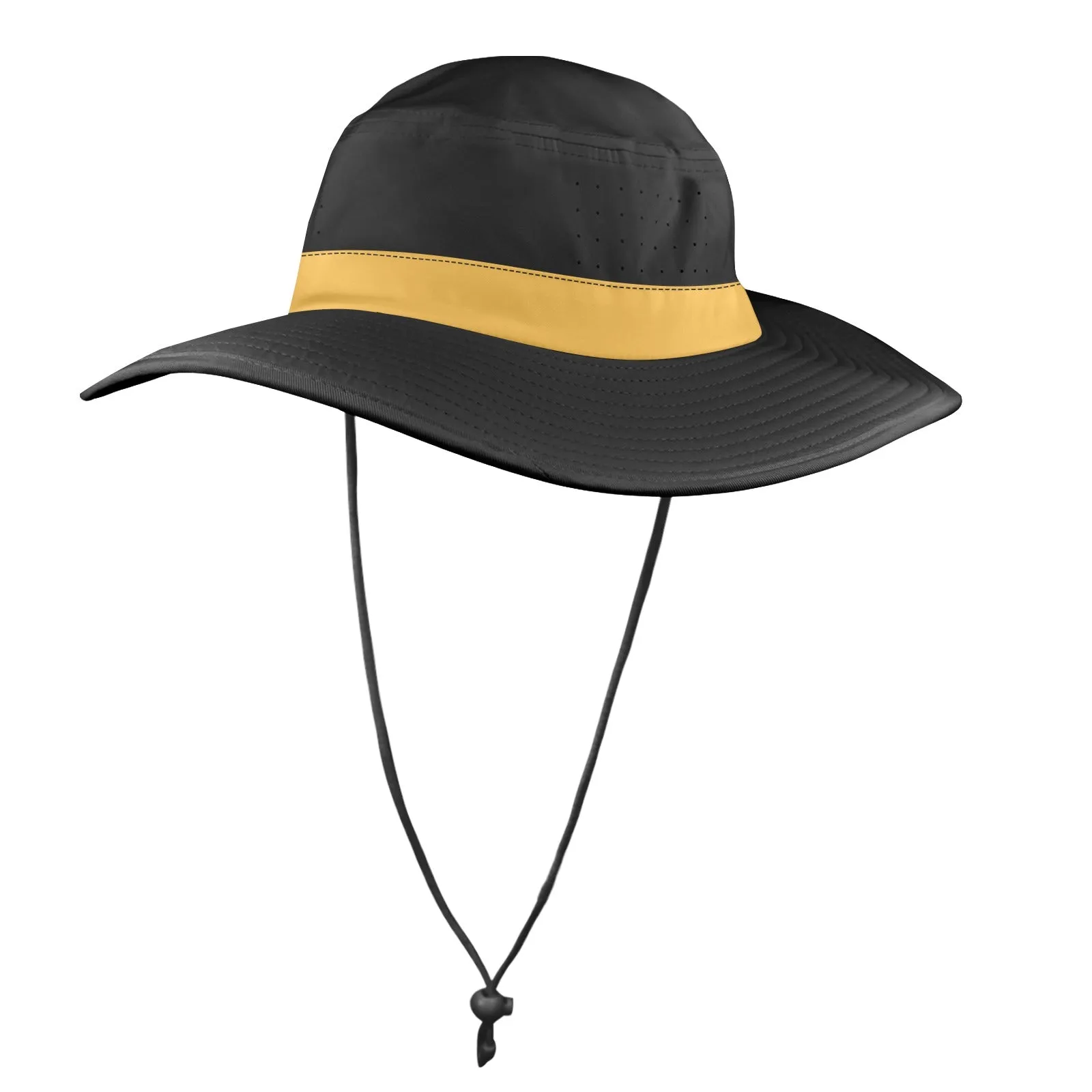 bronze print 2 Wide Brim Bucket Hat