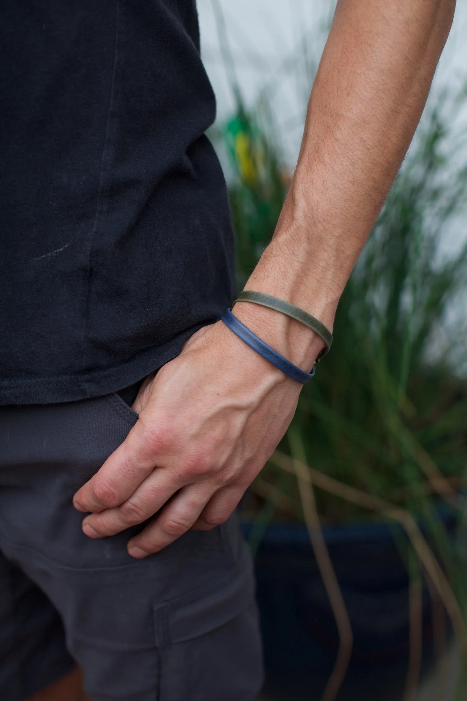 Copper Clasp Leather Bracelet