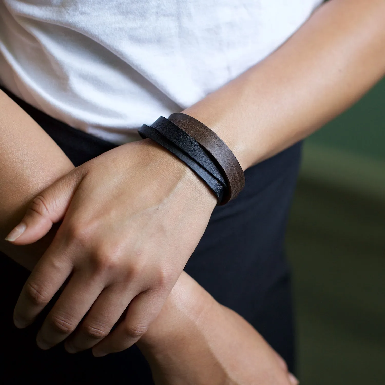 Criss Cross Leather Bracelet