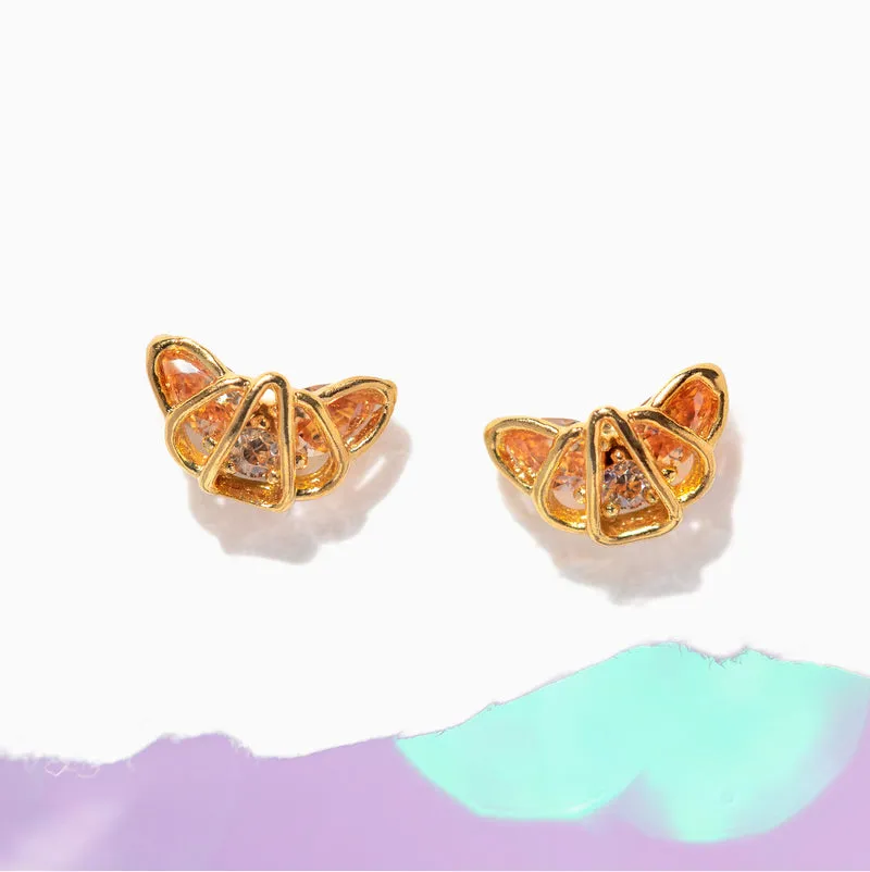 Croissant Studs - Gold Earrings