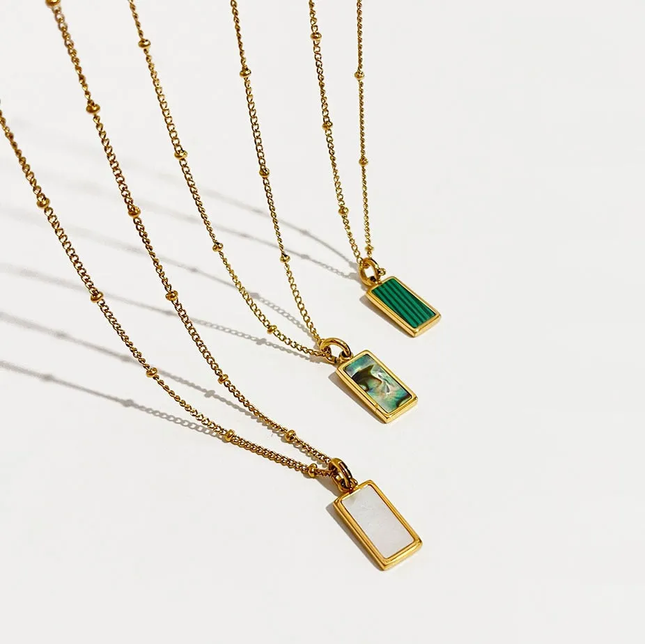 Deana Malachite Abalone Pendant Necklaces - 3 Styles