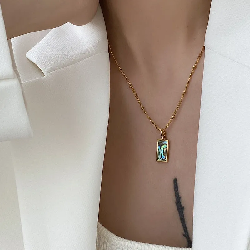 Deana Malachite Abalone Pendant Necklaces - 3 Styles