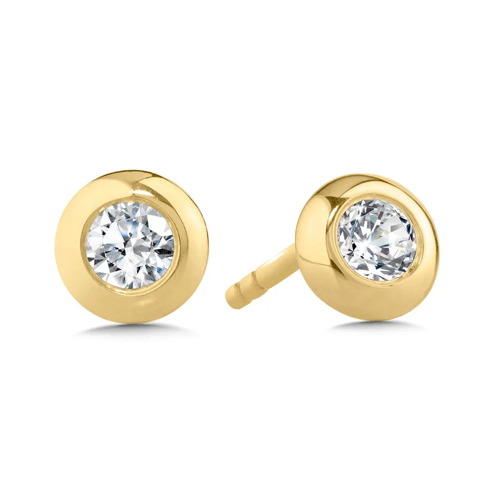 Diamond Links Solitaire Stud Earrings