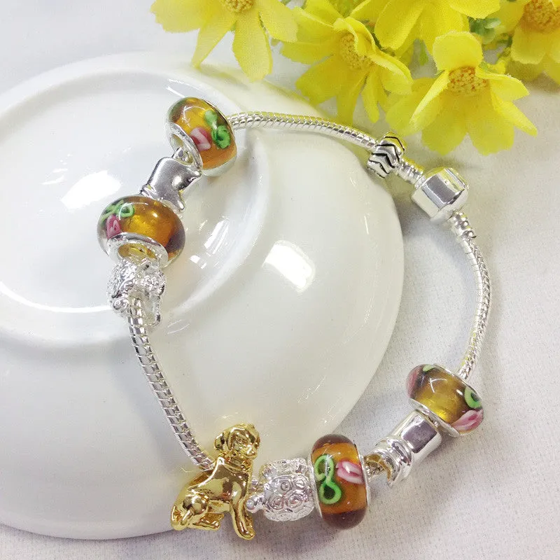Dog Charm, Gold Color, 16-23 CM Diameter