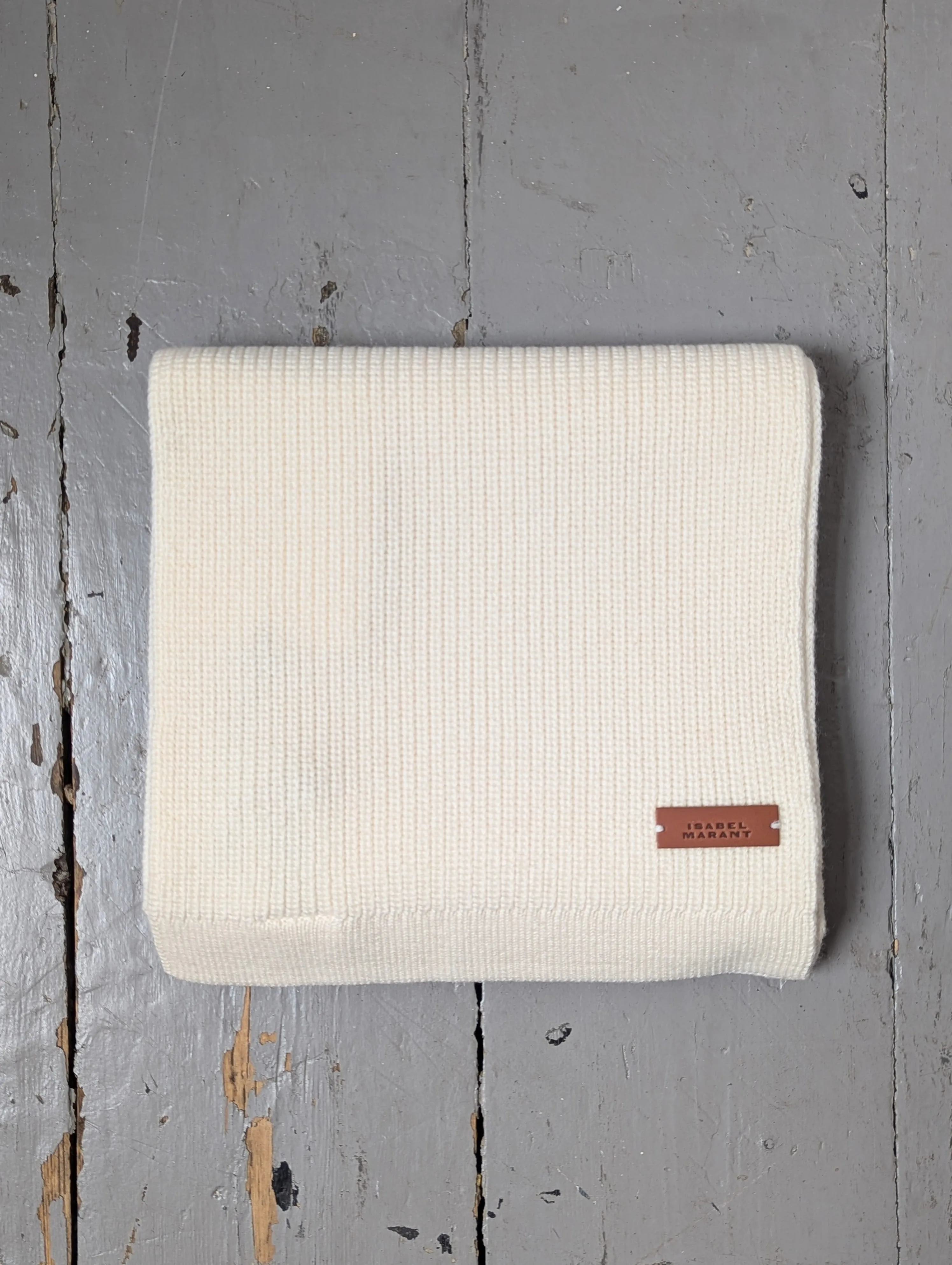 Enolia Ecru Merino Wool Scarf