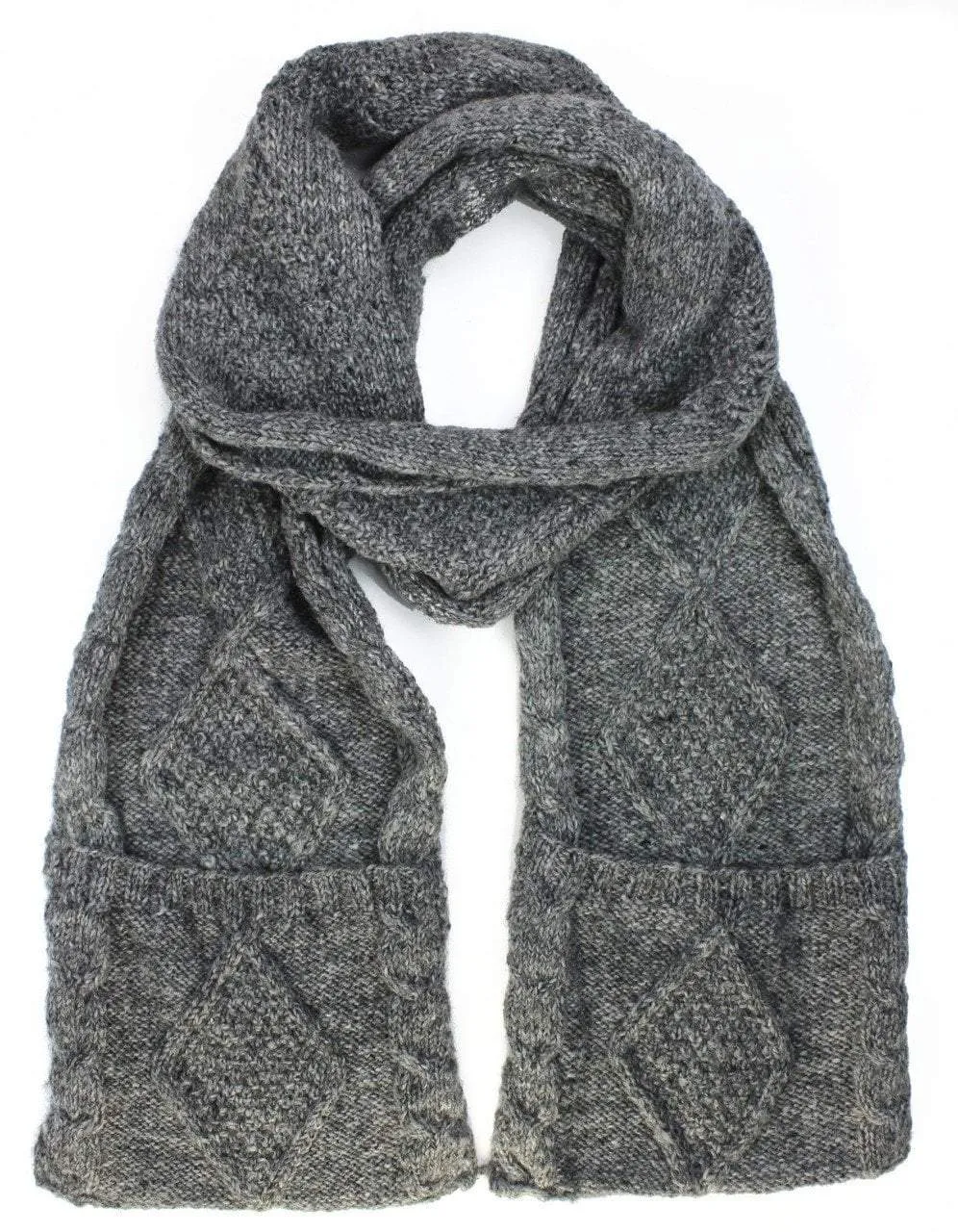 Grey Wool Pocket Scarf