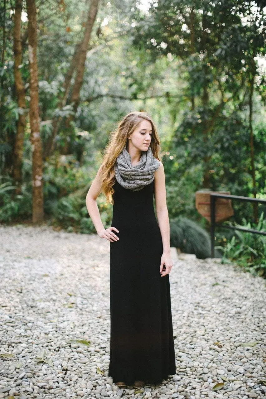 Grey Wool Pocket Scarf