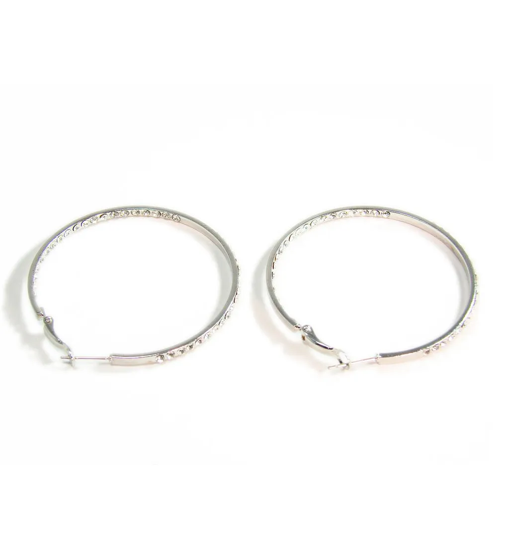 Hoop Earrings Rhinestone Crystal Pavé Fashion Jewelry