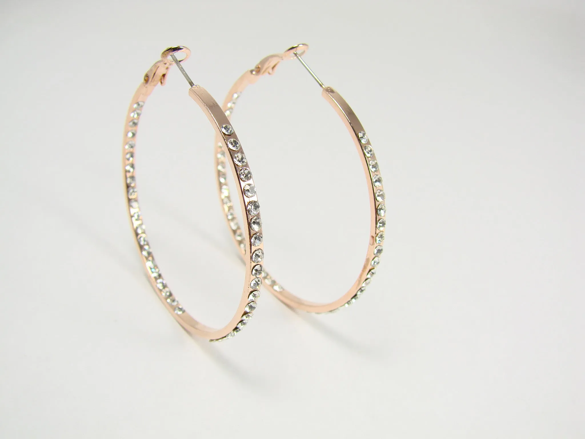 Hoop Earrings Rhinestone Crystal Pavé Fashion Jewelry