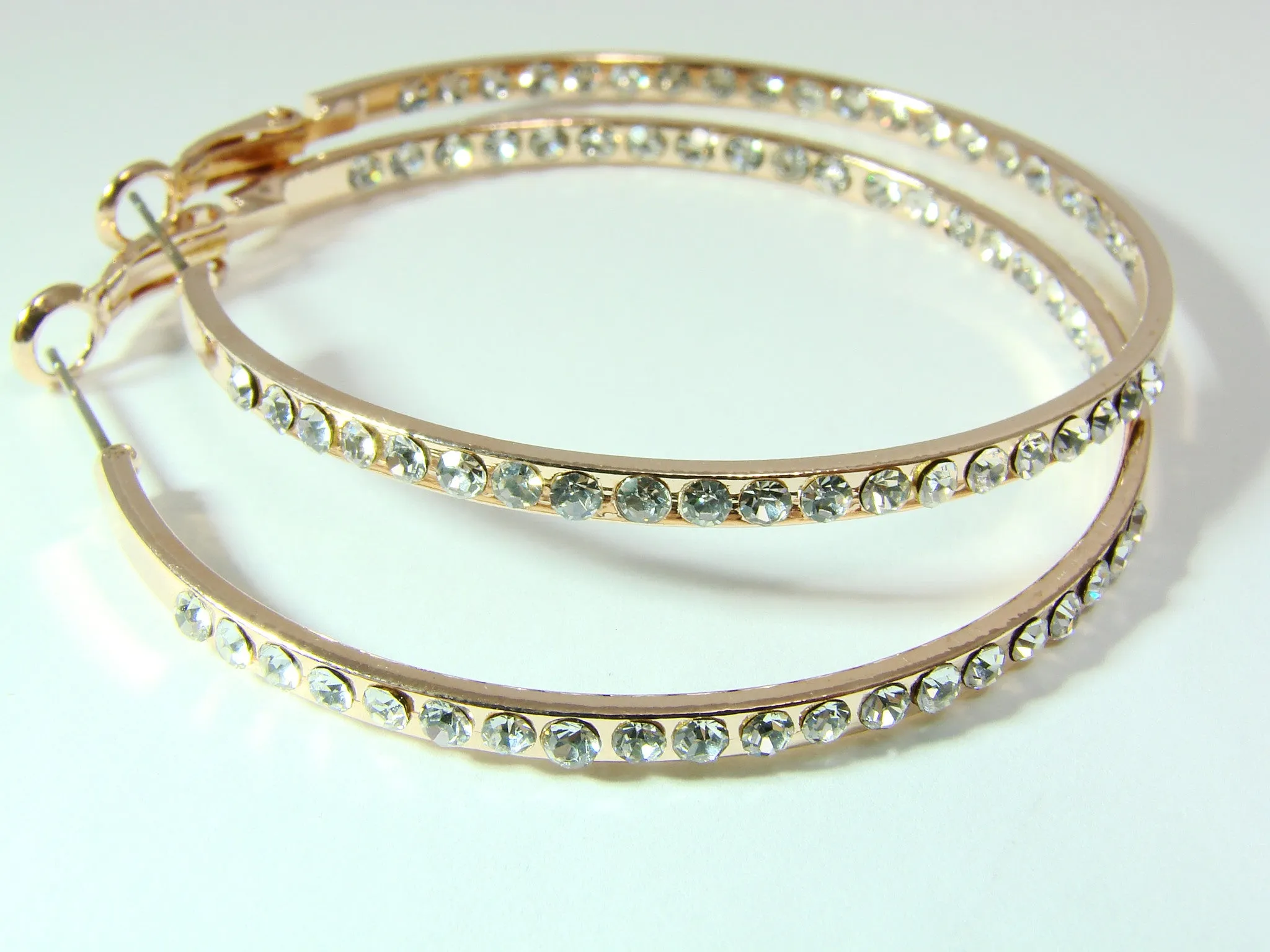 Hoop Earrings Rhinestone Crystal Pavé Fashion Jewelry