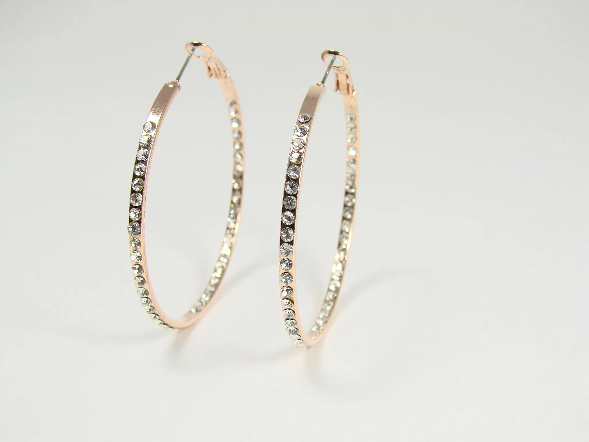 Hoop Earrings Rhinestone Crystal Pavé Fashion Jewelry