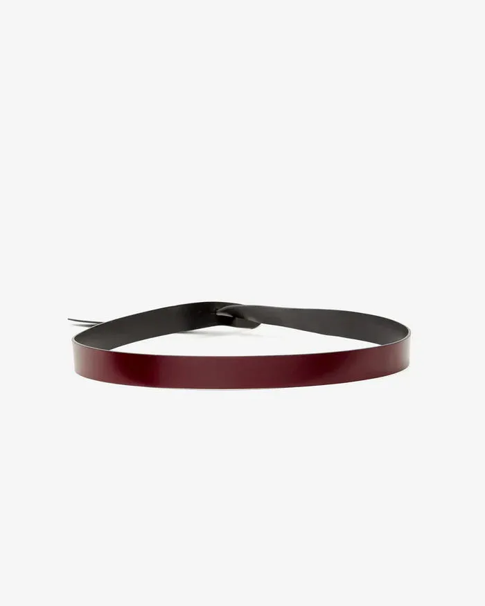 Isabel Marant Lecce Belt in Burgundy and Black