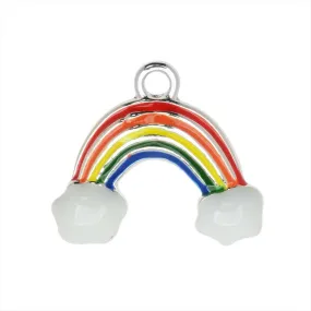 Jewelry Charm, Rainbow, 16.5mm, Silver Plated / Rainbow (1 Piece)