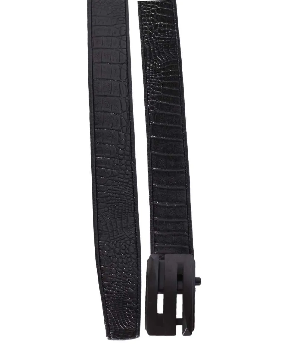 LFMB Design Black Leather Buckle Men Belt