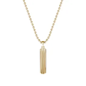 Lined Tag Pendant in Gold