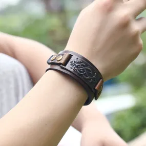 Men's Leather Biker Wrap Bracelet