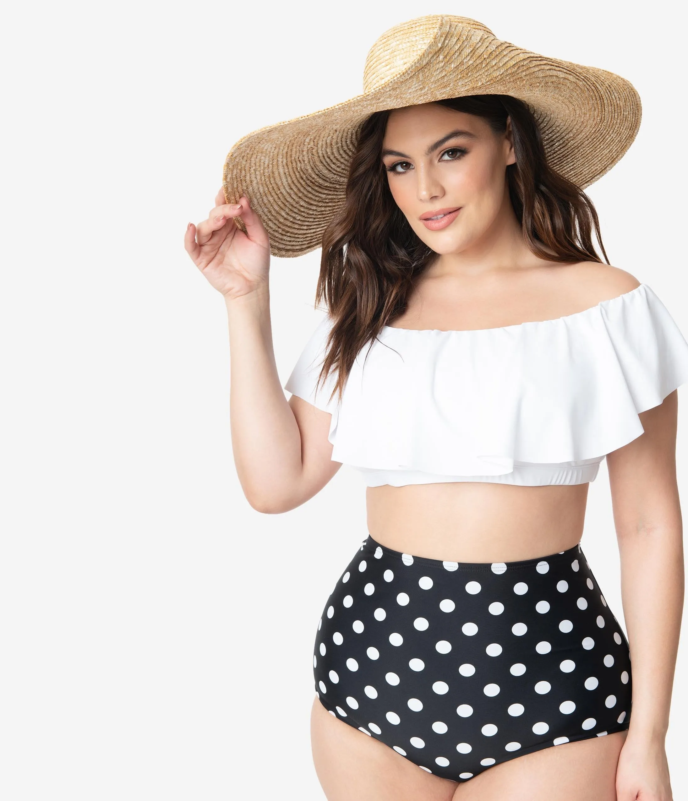 Natural Straw Fold Over Brim Sun Hat