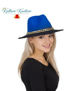 Nip Blue and Black Unisex Fedora Hat