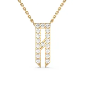 Old English Diamond Initial Necklace