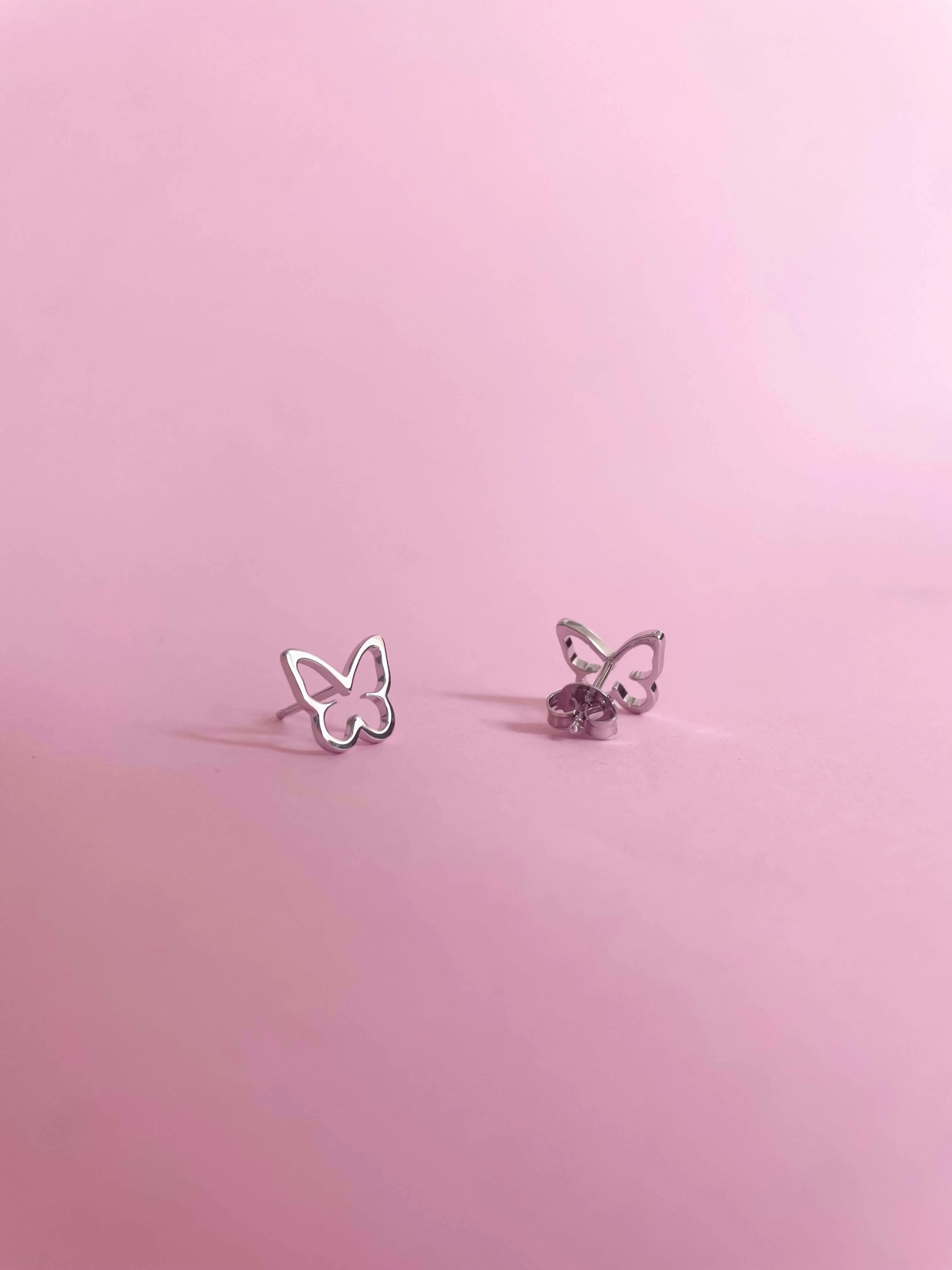 Open Butterfly Earrings | Silver