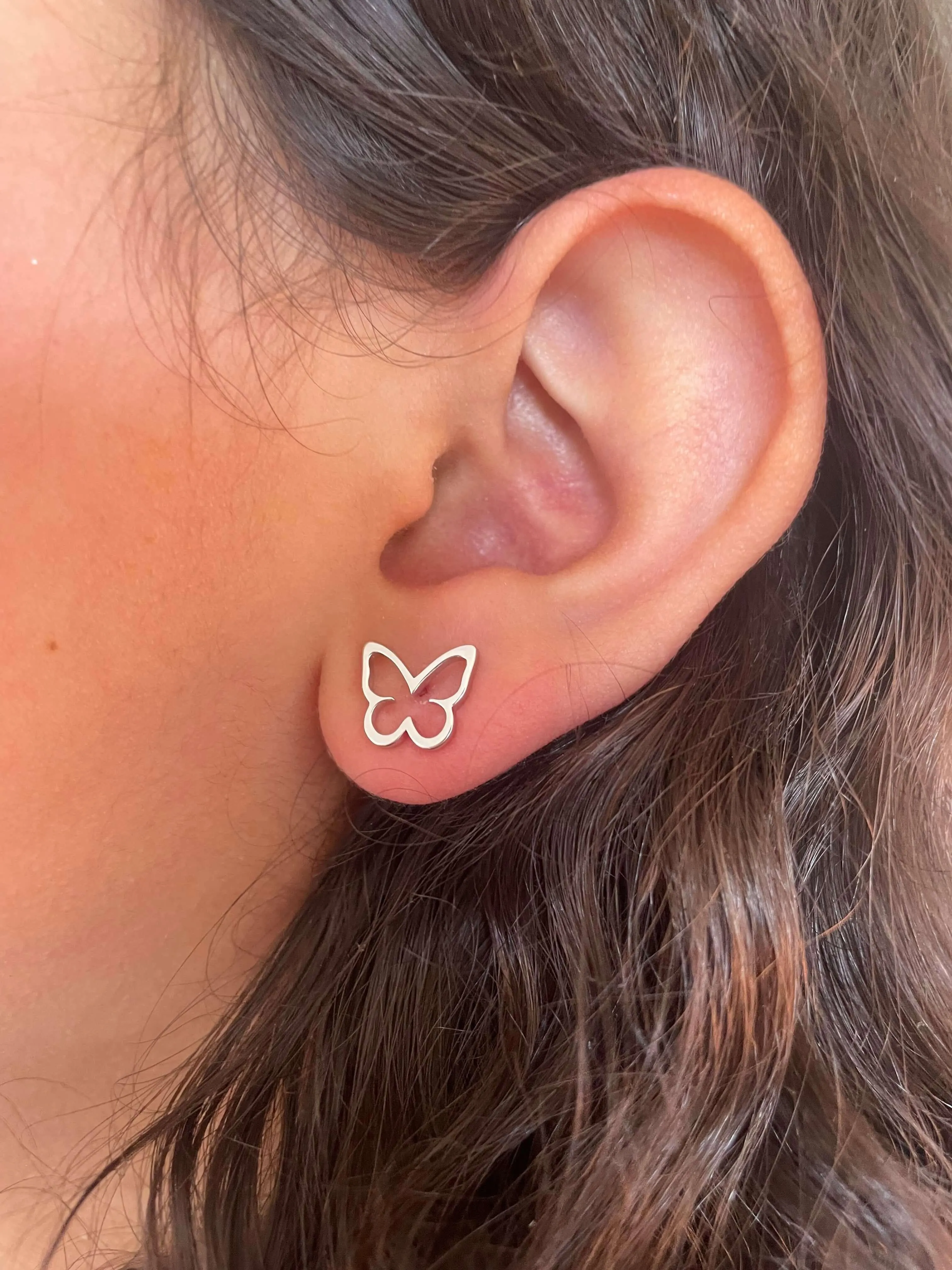 Open Butterfly Earrings | Silver