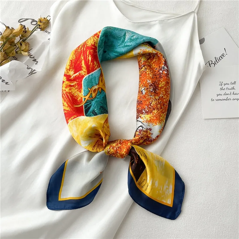 Plaid Silk Square Scarf