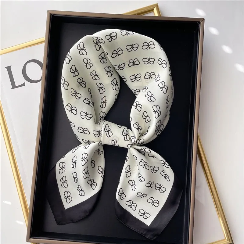 Plaid Silk Square Scarf