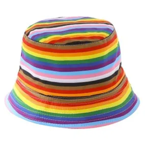 Progress Pride Bucket Hat (Thin Horizontal Stripes)