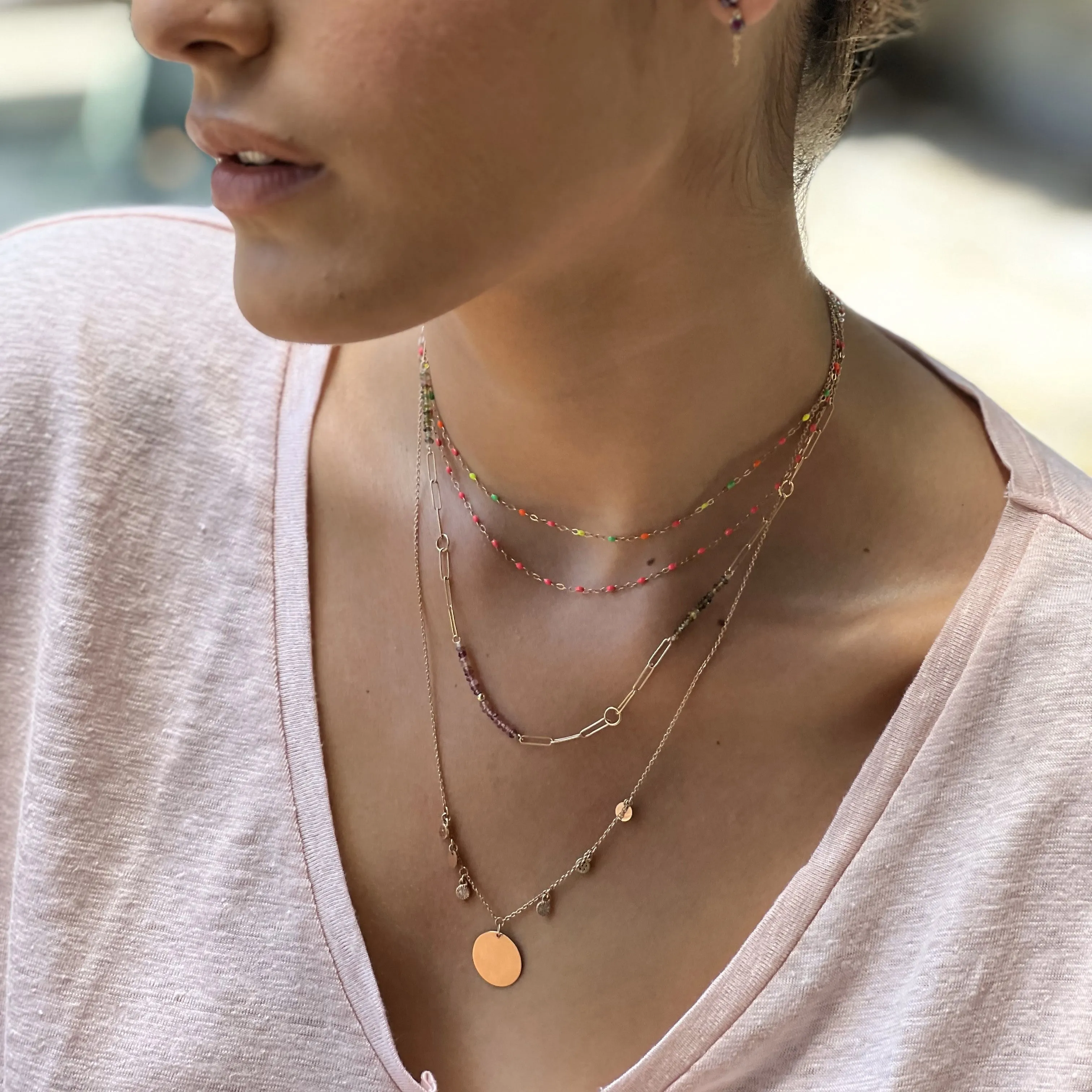 Rainbow Dot Necklaces