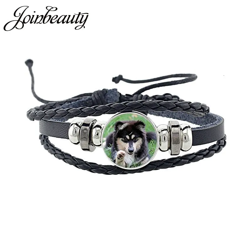 Rottweiler Glass Cabochon Bracelet, Sheltie, Shar Pei Dog, Multilayer Leather Bracelet, Fashion Accessories, Jewelry