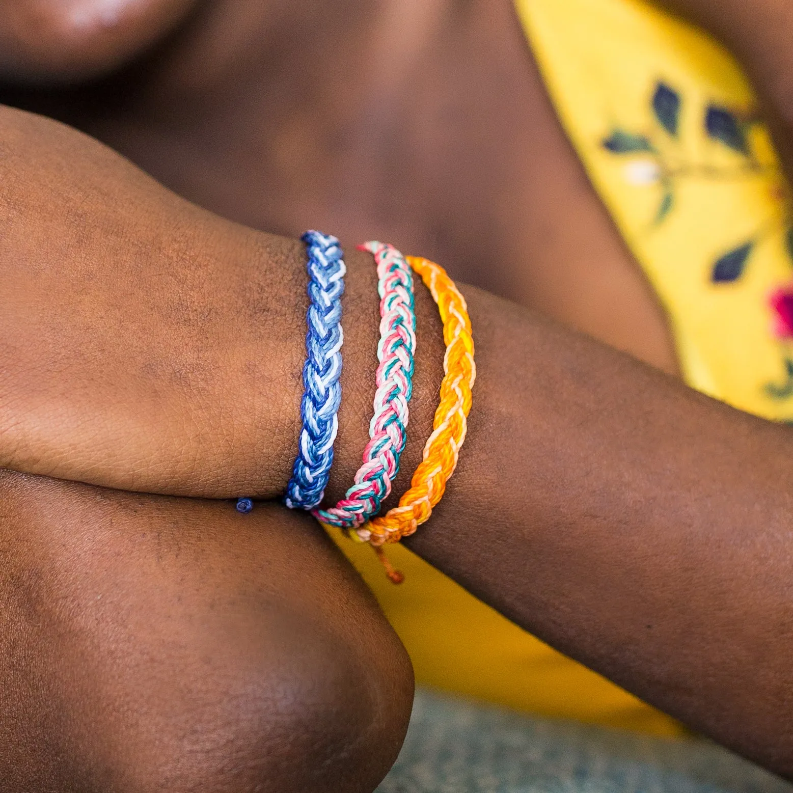 Set of 6 Elements String Bracelets (1 style in 6 different colors)