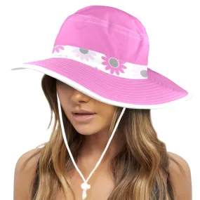 solid print 2a Wide Brim Bucket Hat