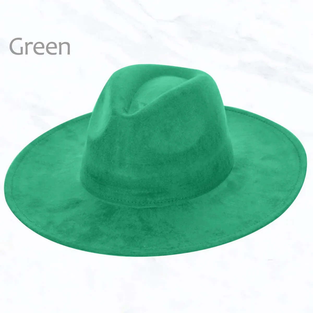 Suede Large Eaves Peach Top Fedora Hat