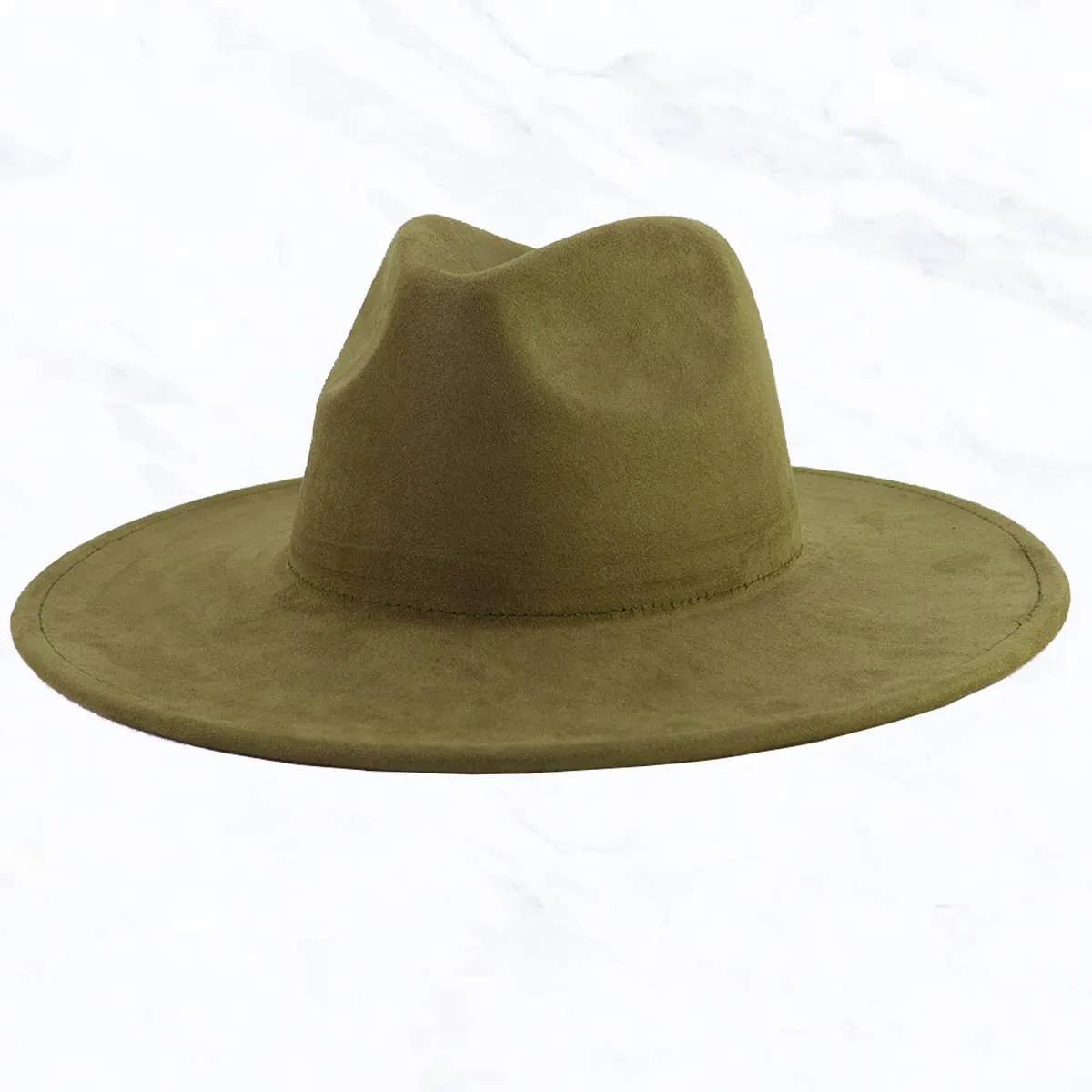 Suede Large Eaves Peach Top Fedora Hat