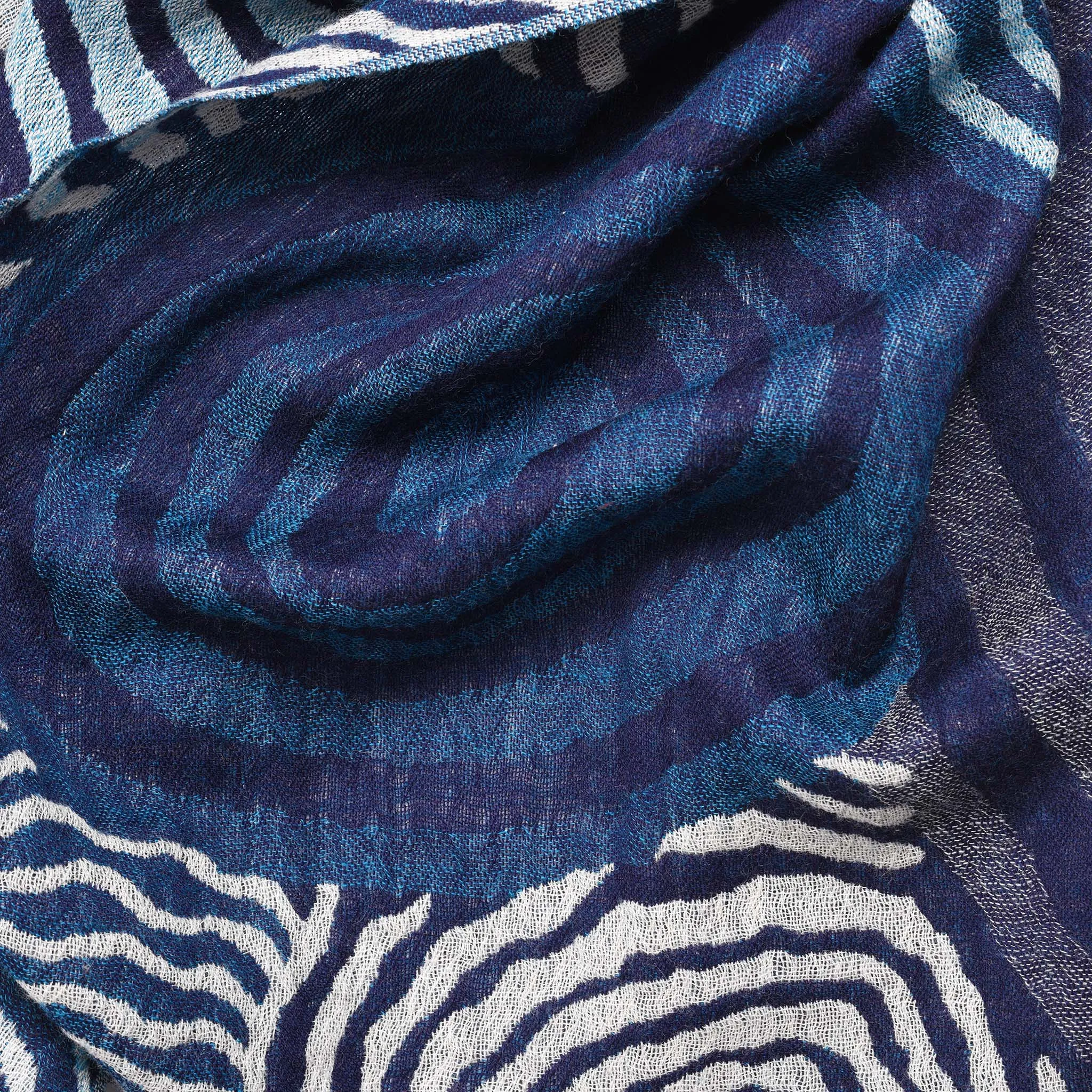Swirl Design Jacquard Merino Wool Shawl