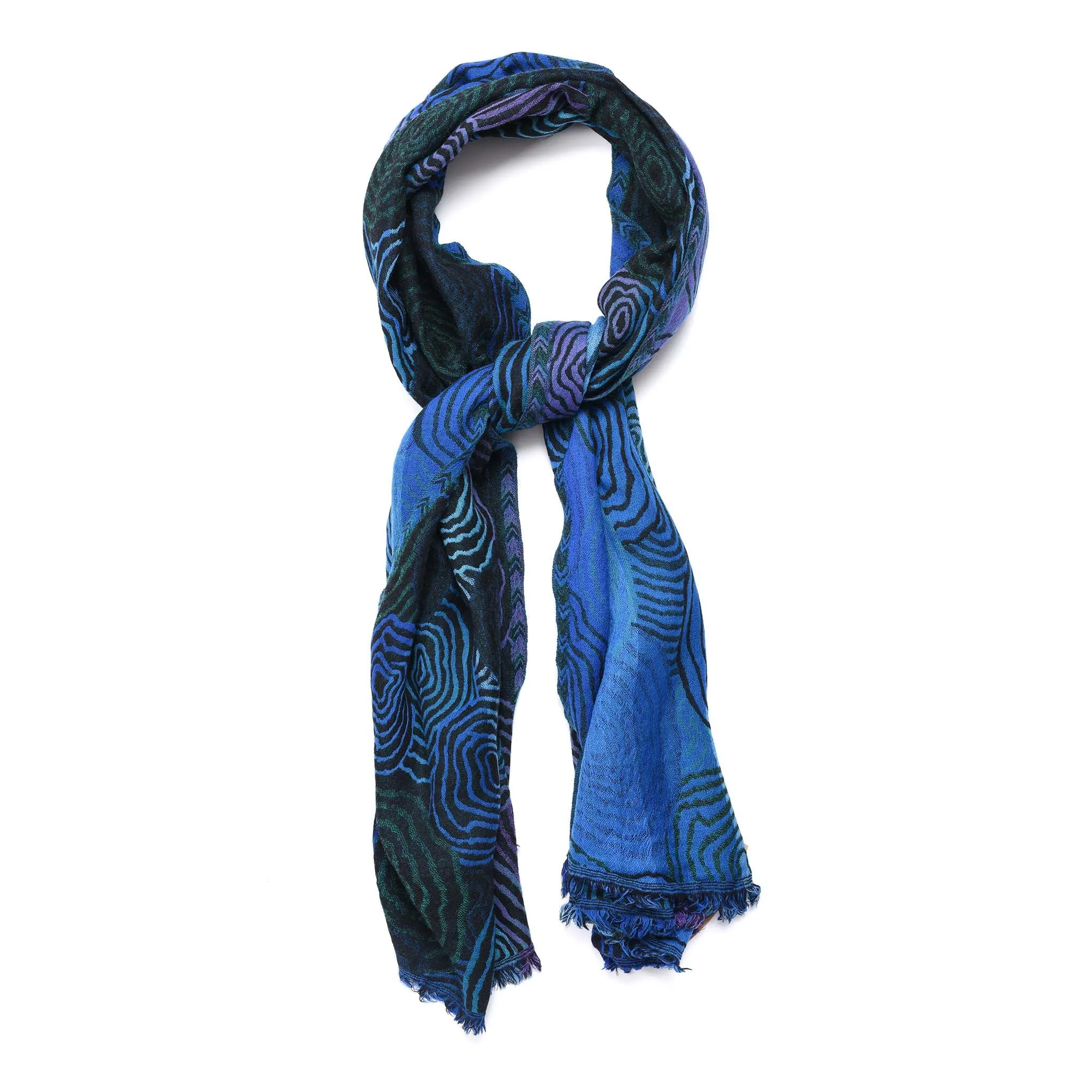 Swirl Design Jacquard Merino Wool Shawl